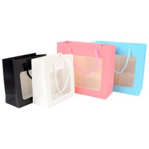 단체 기업행사 기념품 홍보물 종이가방 쇼핑백 5P 야외 포장 기프트 야유회 백일 남편, 핑크 - 대