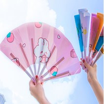 캐릭터부채 (접이식고급형) 개별포장제품 예뻐서나만봐 니가최고부채 어린이사은품 부채, 캐릭터부채(접이고급형)-럭키캣하양, 1개