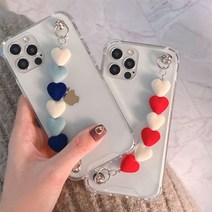 (갤럭시A)Linkvu 코지 하트 핸드스트랩 투명케이스 WZ85170EA, 본상품선택, 본상품선택