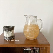 플랫화이트잔 아인슈페너잔 에스프레소샷잔 밀크글라스한국 스타일 유리 병 손잡이 레터링 커피 우유 컵 투, 02 B