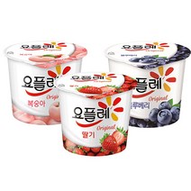 (주) 빙그레 요플레 오리지널 홈 180g 총12개 (딸기4+복숭아4+블루베리4)