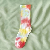 스케이트 남성/여성 코튼 타이 염색 양말 스트리트 트렌드 하이탑 타이드 농구 보드 하라주쿠 힙합, [09] 빨간