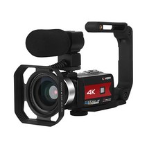 디지털캠코더 듀얼 4k 5600만화소 cmos 야간촬영 라이브방송 한글지원, 레드, 기본형, 렌즈후드+스테빌라이져+플래쉬
