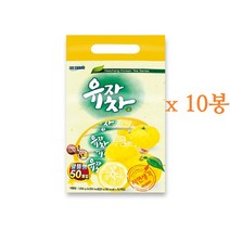 자연생각 유자차 유자청 유자즙 국내산 유자 분말 가루 전통차 사무실 카페 / 50개 x 10봉