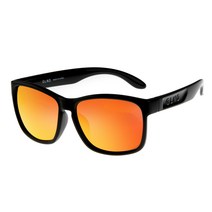 국산 편광율 99.9% 미러 스포츠 선글라스 낚시 골프 운전 등산 도시어부, 기본사이즈, C3블랙무광+레드밀러