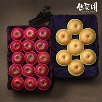 산들네 경북사과 선물세트 4kg + 배 선물세트 4kg /사과15과내외 배7과내외, 없음