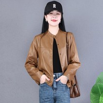 레더블루종 여성 가죽자켓 여자가죽점퍼 레더 자켓 봄재킷 Natural Shop 하이 엔드 기질 가죽 의류 2023 봄 새 가죽 자켓 모든 경기 슬림 오토바이 코트 여성