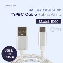 USB C타입 갤럭시s8 갤노트8 꼬임방지 고속충전케이블, 2m