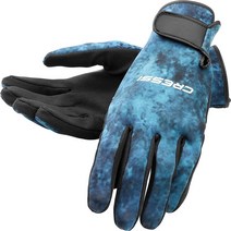크레시 스쿠버 장갑 스노클링 Cressi Blue Hunter 2mm Neoprene Gloves, Camo Blue, Small