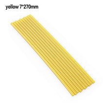 10pcs 자동차 바디 우박 제거 diy 수리 도구 용융 접착제 스틱 페인트가없는 덴트 수리 도매, 노란색 7x270mm