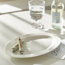 데코뷰 화이트 오벌 플레이트, 1개