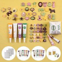 메이드초콜릿 우리 농산물로 만든 초콜릿 만들기 세트, 몰드 3종(동물, 꽃, 알파벳) + 초코펜 20g x 6종 + 100g x 6종 + 포장비닐 54p + 상자 3p, 1세트