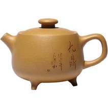 호화랑 중국찻주전자 자사다관 이싱 자사호 보이차주전자 황소월작가 황금단니 구정호 180ml tt1281, 1개