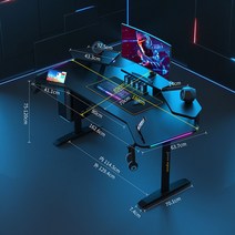 모션데스크 테이블 사무실 높이조절 서서공부 듀얼모터 전동책상, 전동리프트-1.8m(RGB 있음)