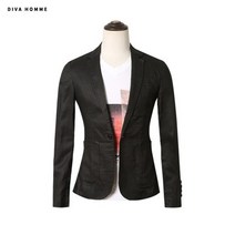 [디바옴므] 슬림핏 린넨 원버튼 자켓