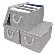 StorageWorks Storage Bins With Lids Decorative Storage Boxes With Lids And Cotton Rope Handles Gra, 1