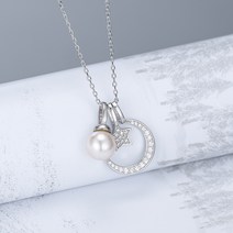 Karvin S925 은일월성진주목걸이 멀티태스킹 별달팽글 큐빅스톤 촘촘히 박힌 쇄골체인입니다.