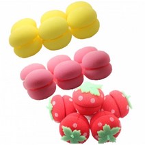 헤어컬러 웨이브 헤어 스타일링 스폰지 볼 스타일링 웨이브 내추럴 악세서리 헤어스폰지, 헤어컬러옐로우6개BL04866