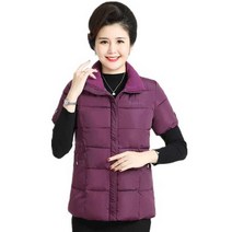 반팔패딩 반팔조끼 중년 반소매 경량 하프패딩 여성