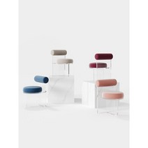 아크릴 투명 의자 카페 식탁 인테리어, 베이지브라운