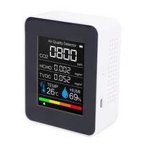 포름알데히드 측정기 휴대용 CO2 미터 디지털 온도 습도 센서 테스터 공기 모니터 이산화탄소 TVOC HCHO 109531, [02] 5 in1 white