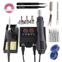 용접기 부품 자재 와이어 수냉기 8898 2 in 1 Soldering Station LCD Digital Display Rework for Mobile, 03 SET-3_02 220V EU Plug