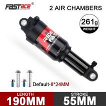에어스프링 에어쇼바 재생쇼바 Fastace-AOD02 듀얼 에어 서스펜션 공기 압력 리어 충격 흡수기 150/165/19, 03 AOD02 RED 190