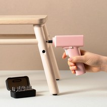 808 릴 가정용 미니 전동 무선드라이버 12p 충전식 공구 이케아 셀프 조립 인테리어, 핑크