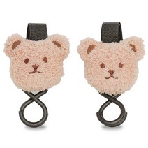 시럽실험실 곰돌이 유모차 고리 가방 걸이 후크, 크림곰+검은고리 2개