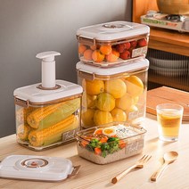 진공 밀폐 용기 직사각 정사각 용기 펌프 세트+에어펌트, 2.7L*2개