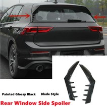 바디킷 폭스 바겐 골프 2020-2022 GTI RLine R 8 MK8 MKVIII 후면 창 사이드 스포일러 윙 트림 커버 페인트, 한개옵션0