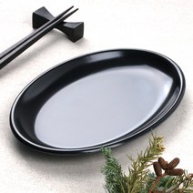 까망 멜라민 타원 접시 대 업소용 식당 분식 떡볶이 분식집 캠핑 중국집 그릇