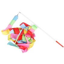 리듬체조리본 2M 체조 무지개 색 댄스 리본 체육관 리듬 예술 발레 스트리머 달리기 막대, 02 satin