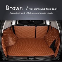 트렁크 매트 가죽 방수 Audi q5 q5l 2018 2019 자동차 스타일링 용 부트, 1-갈색, 아우디