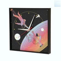 socean 무소음 아이방 인테리어 우주 사각 벽시계 유치원 장식 소품 월아트 무브먼트 wall clock 월클락 주방 엔틱 인