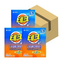 테크 카톤 4.5kgX3개입(1박스) 일반드럼겸용 분말세제 카톤 찬물세정