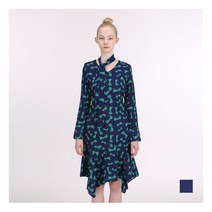 여성 리본넥 롱 언발 원피스_M181003C