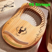 HARP 미니 리라 하프 거문고 하프 현 피아노 나무 마호가니 악기 튜닝 렌치가 여분, 07 16 String Wood Color