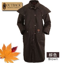 미국 수입 OUTBACK 긴 유포 윈드 브레이커 방풍 따뜻한 코트 카우보이 승마 서부 거인, 9.브라운-XL