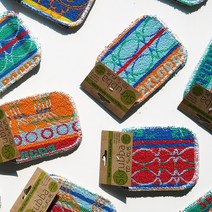 폴란드 유니크 패턴 다용도 수퍼 스크러바 코튼 수세미 2PCS, 폴란드 수세미 2P 세트