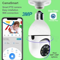 펫 캠 펫캠 반려견 cctv 펫카메라 강아지 캠 반려동물CCTV 홈씨씨티비 ycc365plus 3mp 무선 wifi 전구 카메라 보안 카메라 감시 양방향 오디오 원격보기 창고, 3mp 추가 128g, 3.6mm