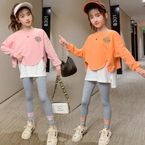 베비포 여아용 레이어드 긴팔티 레깅스 상하복 세트 MX3