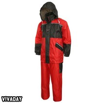 AJ AJ-36이중바지 한벌제품 우비 비옷 상하의 / : 적색L (해상작업/풍어표/도롱이표/방수방한복/이중바지 추천)