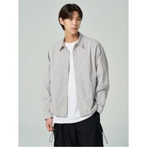 남성 코튼 블렌드 오버핏 셔켓 라이트 그레이