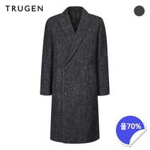 [트루젠] () 더블버튼 헤링본 롱 모직 코트 (TG9W0-MCL810)