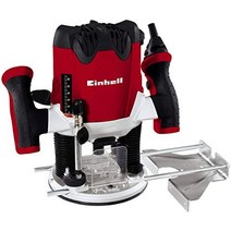Einhell 라우터 TE-RO 1255 E(1200W 콜릿 Ø 6 및 8mm 인양 높이 55mm 전자식 속도 제어 스핀들 잠금 장치 손쉬운 공구 교환) 빨간색/검은색-31732, 15종 커터 세트 포함