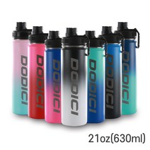 도디치 스텐물병 2중진공(보온/보냉)21oz(630ml) 보온병 물병 물통 스포츠 자전거 등산 런닝 텀블러 진공, 핑크/민트