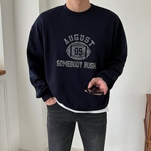 남자 러쉬 기모 맨투맨 3color 레터링 티셔츠 루즈핏 오버핏 봄 가을 겨울 상의 코디