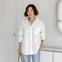 [조아맘] 그리팅 코튼 포켓 셔츠