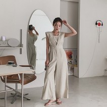 바보사랑 겟잇미 오트 캐쥬얼 와이드 슬리브리스 점프수트 .겟잇미